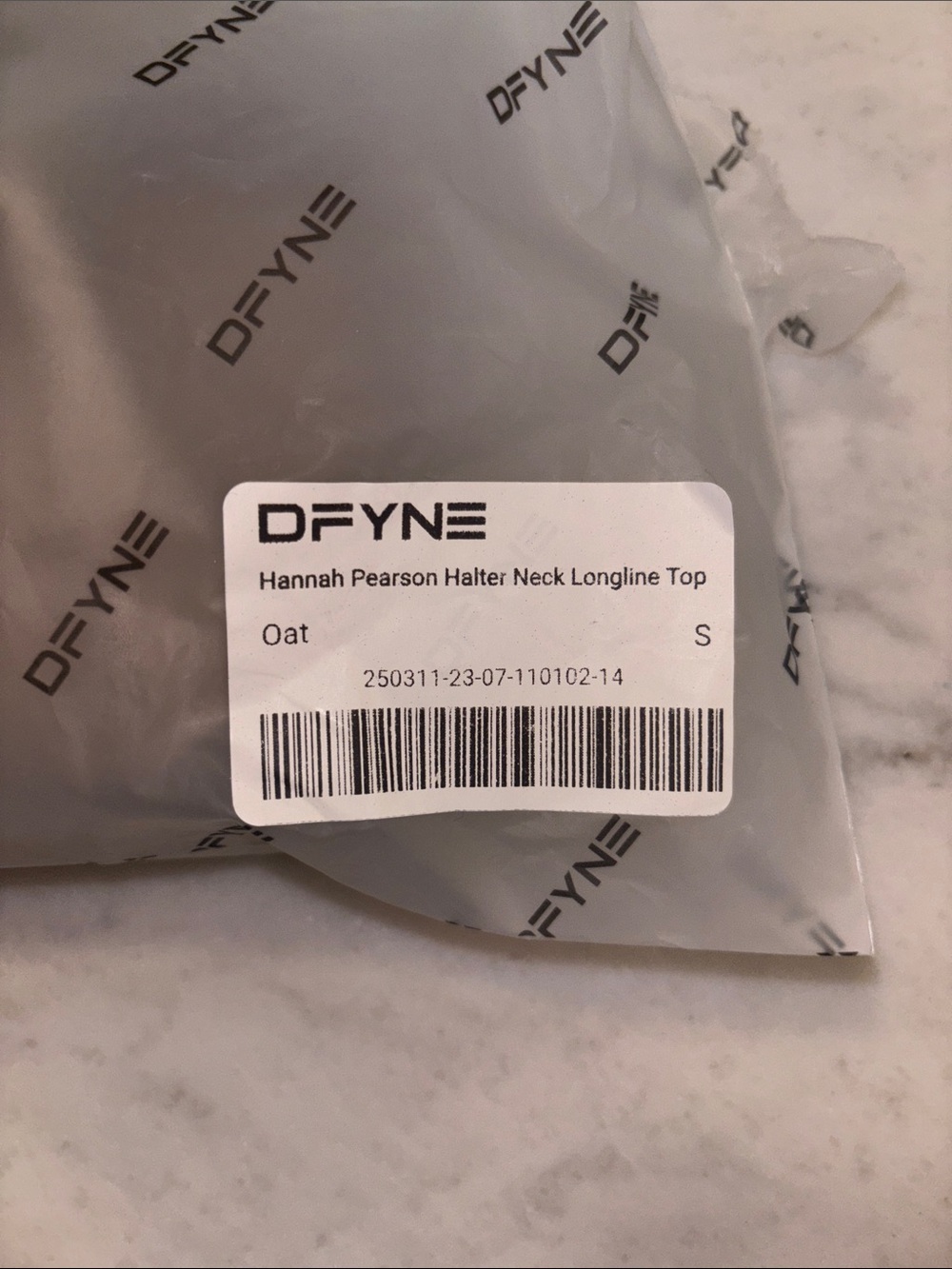 DFYNE Hannah Pearson Halter Neck Longline Top OAT SMALL NWT - Picture 5 of 5